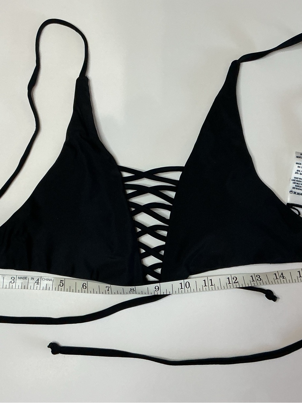 Bingo Surf Triangle Bikini Top with Criss Cross Front NWT - Picture 6 of 7